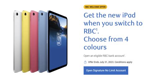 rbc newcomer offer ipad.